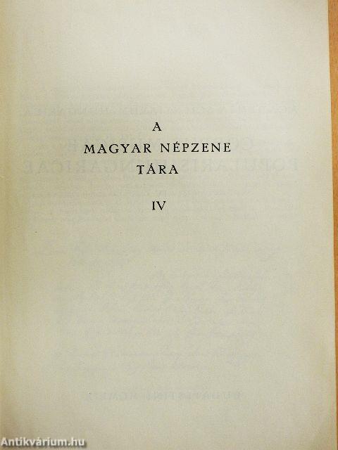 A magyar népzene tára IV.