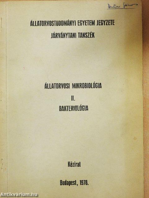 Állatorvosi mikrobiológia II.