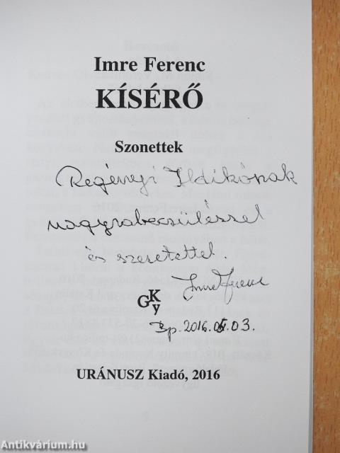 Kísérő (dedikált példány)