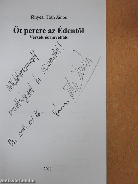 Öt percre az Édentől (dedikált példány)