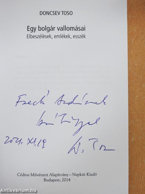 Egy bolgár vallomásai (dedikált példány)