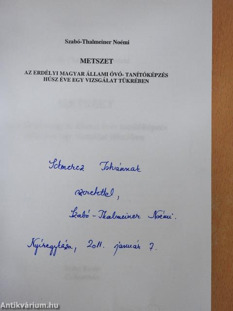 Metszet  (dedikált példány)