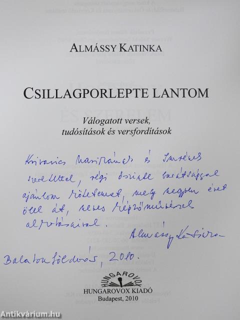 Csillagporlepte lantom (dedikált példány)