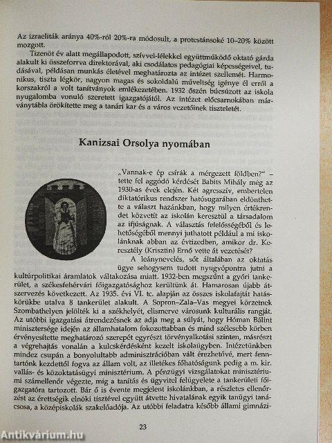 A Szombathelyi Kanizsai Dorottya Gimnázium jubileumi évkönyve 1917-1992