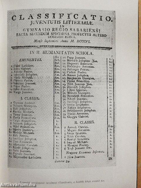 A szombathelyi Nagy Lajos Gimnázium jubileumi évkönyve