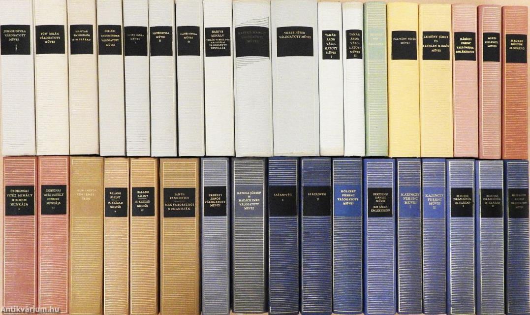 "35 kötet a Magyar Remekírók sorozatból (nem teljes sorozat)"