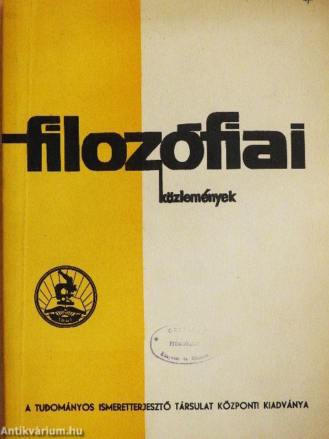 Filozófiai közlemények 1974/1.