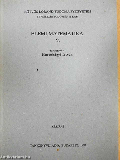Elemi matematika V.