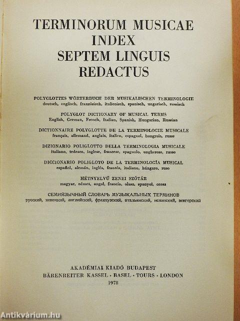 Terminorum musicae index septem linguis redactus
