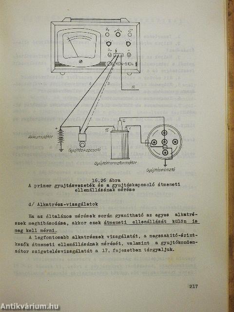 Gépjármű-villamossági műszerész szakmai ismeret III.
