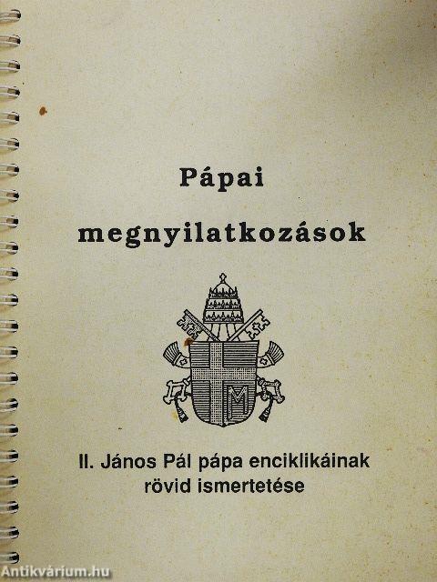 Pápai megnyilatkozások