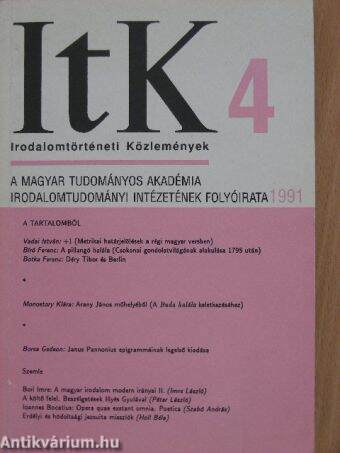 Irodalomtörténeti Közlemények 1991/4.