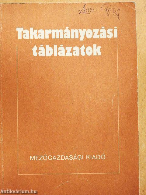 Takarmányozási táblázatok