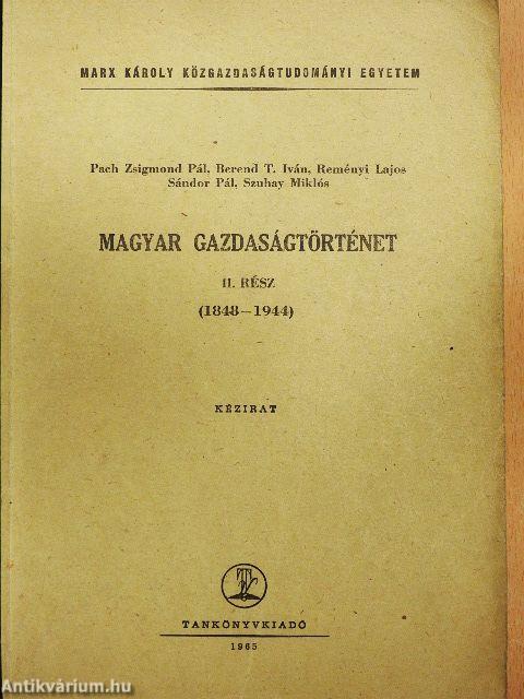 Magyar gazdaságtörténet II.
