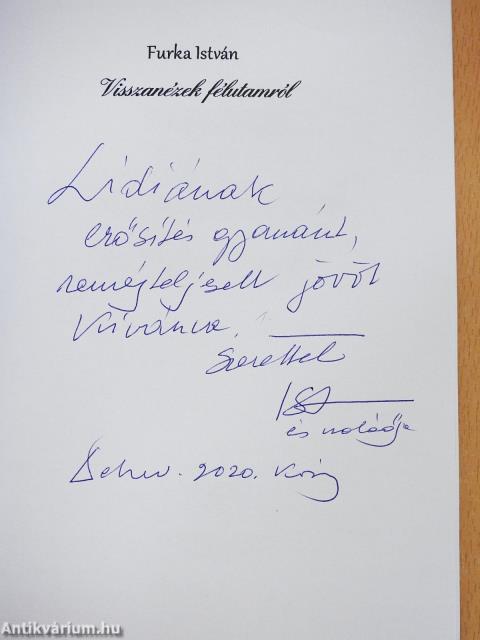 Visszanézek félutamról (dedikált példány)