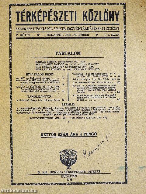 Térképészeti közlöny 1938. december