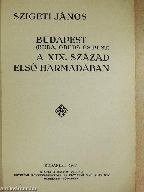 Budapest (Buda, Óbuda és Pest) a XIX. század első harmadában