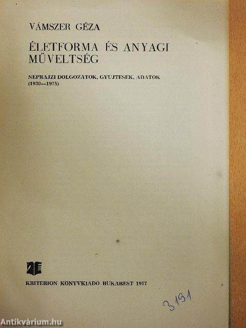 Életforma és anyagi műveltség