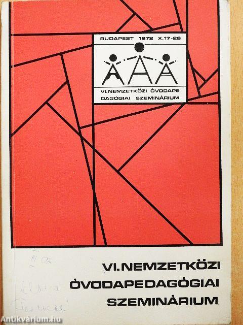 VI. Nemzetközi óvodapedagógiai szeminárium