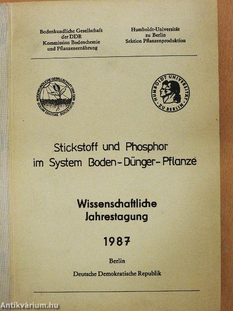 Stickstoff und Phosphor im System Boden-Dünger-Pflanze