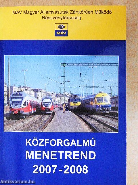 Közforgalmú menetrend 2007-2008