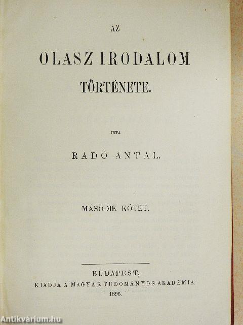 Az olasz irodalom története II.