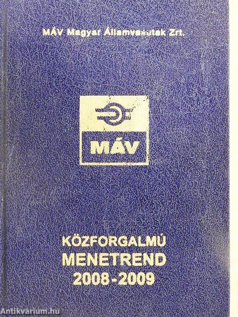 Közforgalmú menetrend 2008-2009
