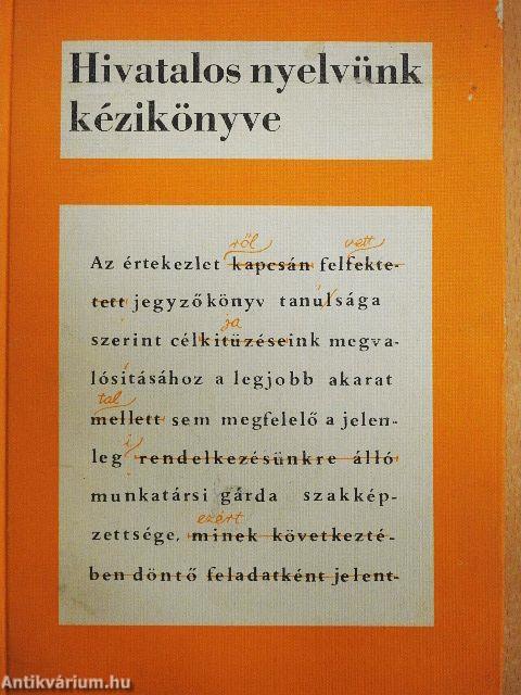 Hivatalos nyelvünk kézikönyve