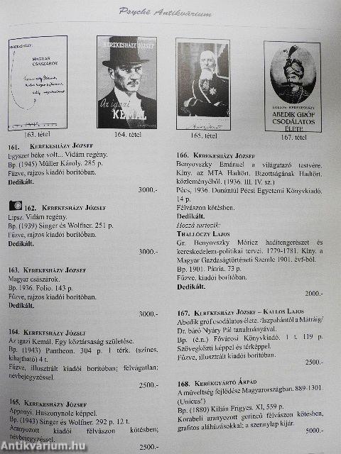 A Psyché Antikvárium 10. árverése