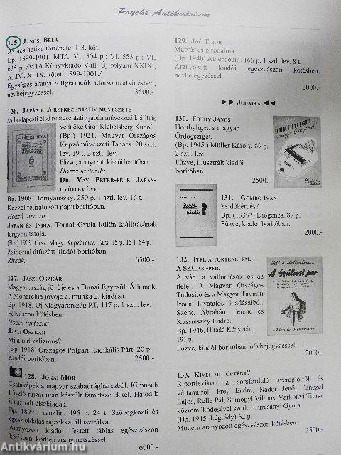 A Psyché Antikvárium 10. árverése