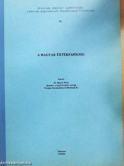 A magyar értékpapírjog