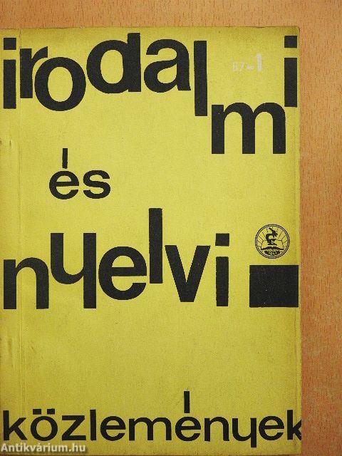Irodalmi és nyelvi közlemények 1967/1.
