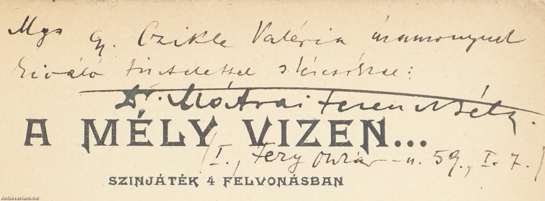 A mély vizen... (dedikált példány)