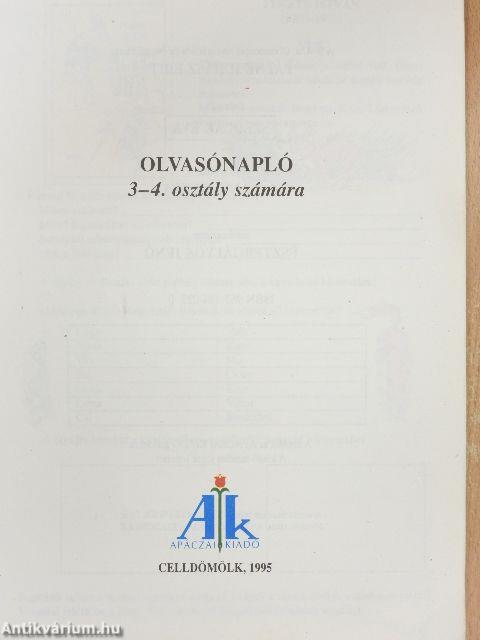 Olvasónapló 3-4. osztály számára