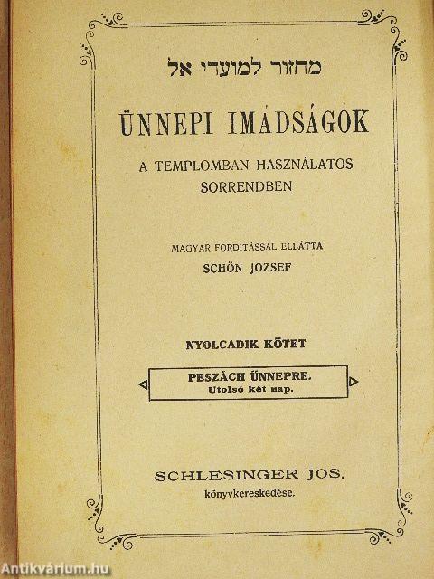 Ünnepi imádságok VIII.