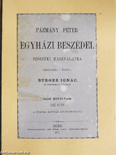 Pázmány Péter egyházi beszédei I.