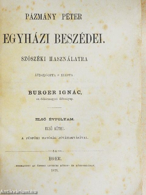 Pázmány Péter egyházi beszédei I.