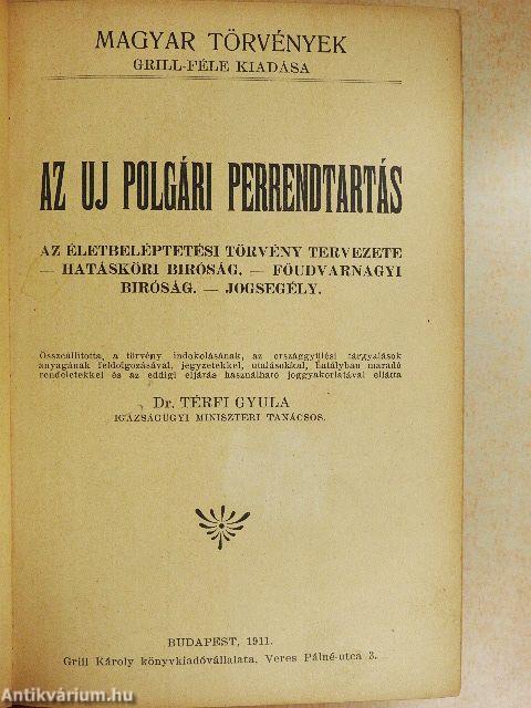 Az uj polgári perrendtartás