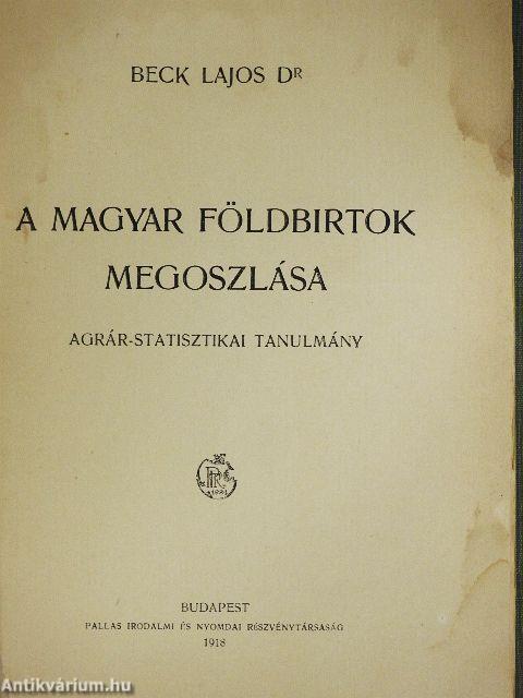 A magyar földbirtok megoszlása