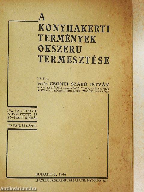 A konyhakerti termények okszerű termesztése