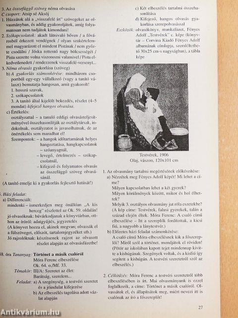 Kézikönyv a 4. osztályos "Hétszínvilág" olvasókönyv és munkafüzet, a fogalmazás munkafüzet és a nyelvtan-helyesírás munkatankönyv használatához