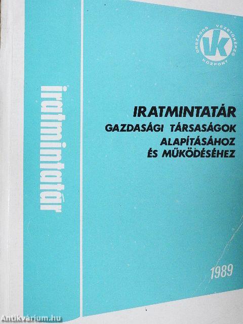 Iratmintatár gazdasági társaságok alapításához és működéséhez