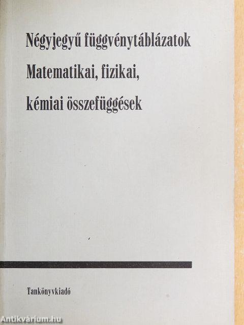 Négyjegyű függvénytáblázatok