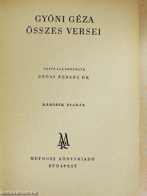Gyóni Géza összes versei
