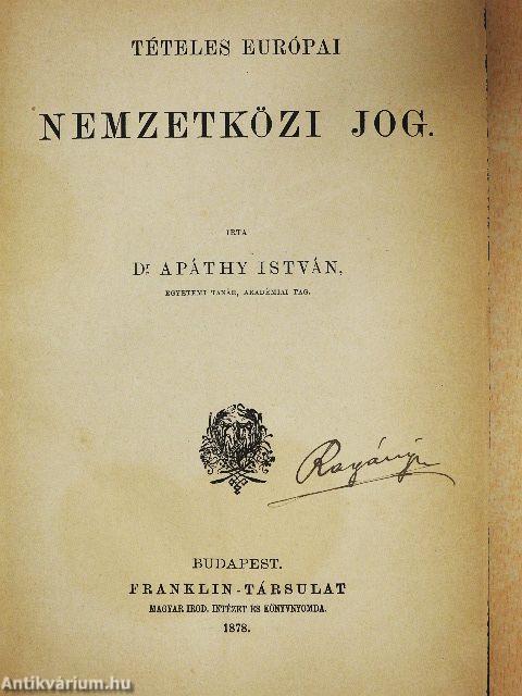 Tételes európai nemzetközi jog