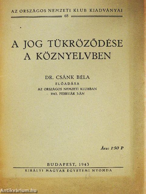 A jog tükröződése a köznyelvben