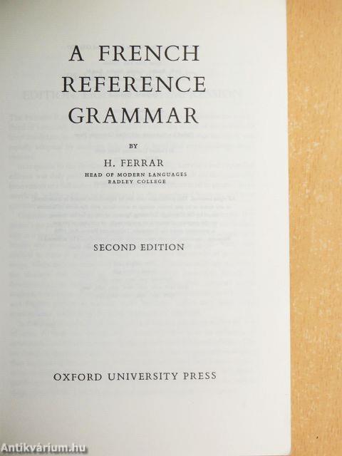 A French Reference Grammar