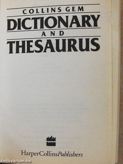 Collins Gem Dictionary and Thesaurus
