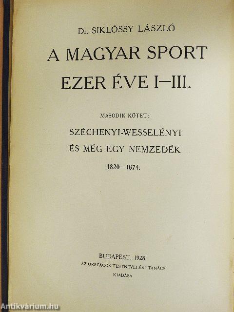 A magyar sport ezer éve II. (töredék)