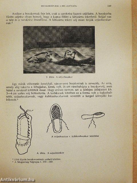 Bocskortípusok a Dél-Alföldön